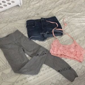 Shorts,  leggings,  top